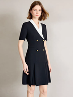 Original noir Double bouton luxe blanc revers robe costume pour les femmes vêtements de cérémonie classique bureau en gros usine conception ample