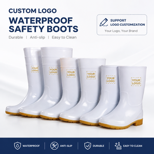 Bottes sanitaires en PVC blanc antidérapantes pour sols gras, faciles à nettoyer, résistantes aux taches, idéales pour la cuisine de restaurant (ODM/OEM) - Product Image 1