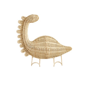 Crochet de <span class=keywords><strong>dinosaure</strong></span> en rotin fait à la main support débutants étoile de mer crabe dauphin tortue rotin artisanat décorations murales manteau rotin cintre - Product Image 5