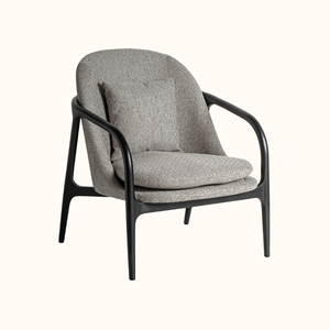 Fauteuil lounge ergonomique moderne et durable, fait main, avec pieds en bois et revêtement en polyester, pour hôtel et salon, fabriqué en Indonésie - Product Image 6