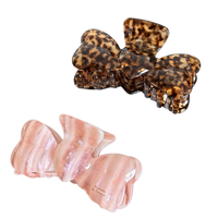 Pince à cheveux en acétate à nœud papillon, style vintage rayé, pince requin simple pour queue de cheval, accessoires pour chignon et coiffure arrière pour femme