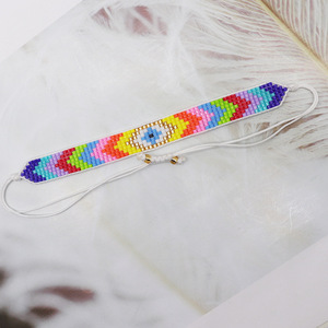 Bracelet porte-bonheur œil turc pour femme, style bohème, fait main, en acier inoxydable, bijoux colorés, vente en gros, cadeau tendance pour l'amitié - Product Image 6