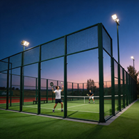 Terrain de padel professionnel panoramique classique de haute qualité 10x20m, en herbe artificielle, en promotion