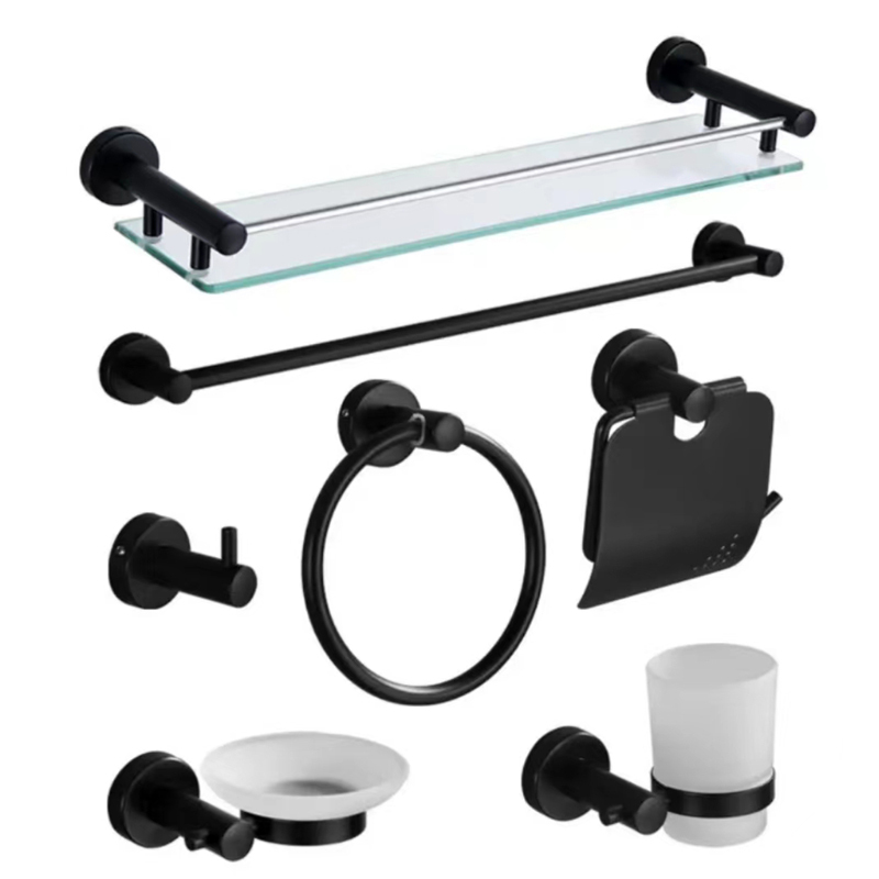 New Stainless Steel Seven Piece Black
