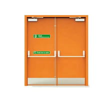 Porte coupe-feu en acier 60/120/180 Minutes Usine Porte en métal directement creuse avec dispositif de sortie de panique