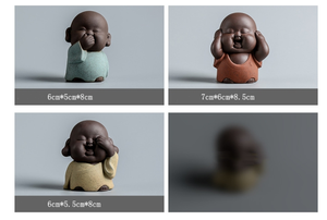 Adornos de cerámica china de 6*8cm, artículos, accesorios de arcilla gorda, cerámica, pequeño monje novato, té, mascota, joven <span class=keywords><strong>Buda</strong></span> sonriente - Product Image 2