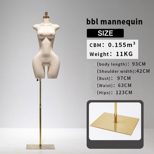 <span class=keywords><strong>Mannequin</strong></span> de <span class=keywords><strong>couture</strong></span> demi-corps en fibre de verre BBL pour présentation de vêtements féminins (hanches et sous-vêtements) en magasin de mode européenne et américaine, grande taille - Product Image 1