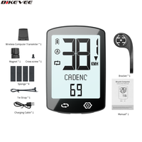 Stopwatch & Lampu Latar Belakang 3.0 Inci USB Type-C Komputer Sepeda Nirkabel Isi Ulang dengan Speedometer, Odometer