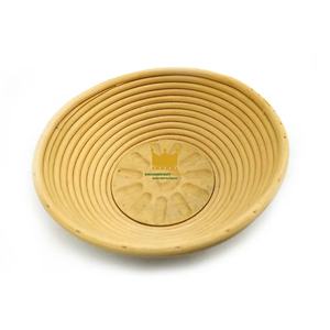 Banneton en rotin écologique fait main pour la cuisson du pain au levain, panier de levage rond avec doublure en lin - Product Image 4