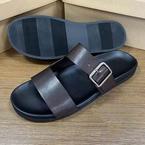 Nouvelles Chaussures Décontractées pour Hommes 2025 – Sandales Plates Antidérapantes en Cuir Véritable pour Plage et Extérieur, Style Marche en Caoutchouc - Product Image 5