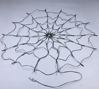 Guirlandes lumineuses en forme de toile d'araignée pour Halloween, lumières décoratives LED avec lumières orange, violettes et blanc chaud pour la décoration de fêtes en intérieur et en extérieur