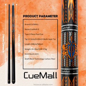 CueMall 58" Fiberglass <b>Pool</b> Cue, Professional Billiard <b>Stick</b>, 12.5mm 4-Layer Tip, Low Deflection Shaft for Accurate Shooting - Product Image 3