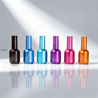 Flacon de vernis à ongles 15 ml avec pinceau et capuchon, personnalisable OEM/ODM, flacon en verre rond pour vernis gel – Vente chaude