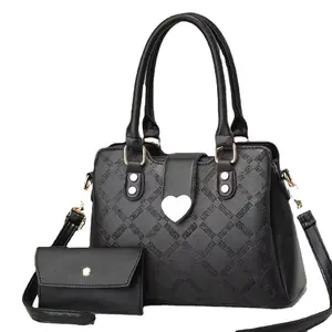 फैशन शेयर 2pcs एक सेट पु हैंडबैग ढोना महिलाओं के कंधे बैग