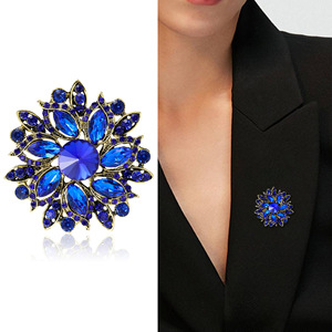 Broche de Liga Metálica Estilo Europeu-Americano, Ousado, Moderno e Retrô, com Cristais de Vidro Multicoloridos Deslumbrantes, Acessório Feminino para Agasalhos - Product Image 4