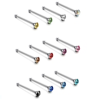 Lot de 60 Anneaux de Nez Droits en Acier Inoxydable pour Enfants, Forme Fruit, Imitation Perle, Mignons, pour Fiançailles et Mariage, 20G