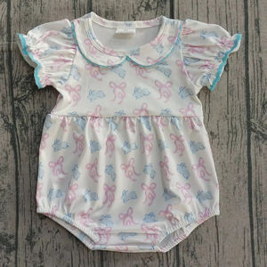 SR3938 Mono de Manga Corta para Bebé con Lazo de Conejo de Pascua, Venta al por Mayor - Product Image 1