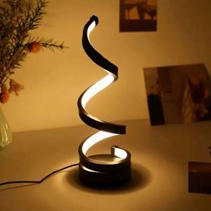 Modern Minimalist Spiral Plastic Desk <b>Lamp</b> Electric Sustainable Fashionable Three Color LED Ambient Light for Home Use - Product Image 6
