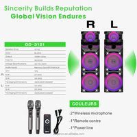 Enceinte stéréo sans fil professionnelle pour DJ avec TWS, en bois, double 12 pouces, pour la maison, modèle GD-3121