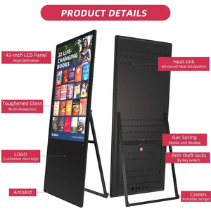 Affiche électronique lecteur publicitaire Portable signalisation numérique HD support de sol LED moniteur affichage <span class=keywords><strong>réduction</strong></span> de tarif - Product Image 3