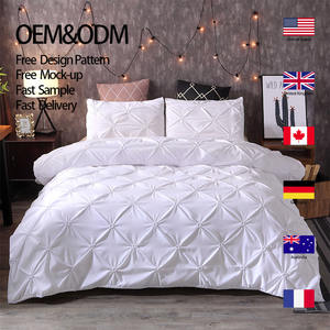 Usine <span class=keywords><strong>de</strong></span> haute qualité personnalisé pincement pli microfibre <span class=keywords><strong>Polyester</strong></span> couleur unie housses <span class=keywords><strong>de</strong></span> <span class=keywords><strong>couette</strong></span> avec taies d'oreiller <span class=keywords><strong>housse</strong></span> <span class=keywords><strong>de</strong></span> <span class=keywords><strong>couette</strong></span> ensemble <span class=keywords><strong>de</strong></span> literie - Product Image 1