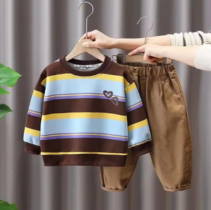 Baby boy due set bello 1 un bambino di 3 anni vestito autunno e inverno bambini più cashmere vestiti cappotto per bambini - Product Image 4