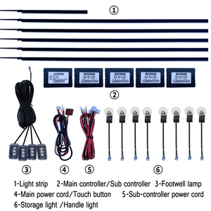 Kit d'éclairage d'ambiance intérieur de voiture 1 en 18, bande lumineuse RGB néon en fibre optique acrylique, accessoires LED, éclairage décoratif - Product Image 4