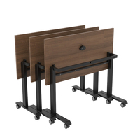 Table pliante OMNI moderne en acier inoxydable, gain de place, réglable, convertible, pour conférences et formations au bureau