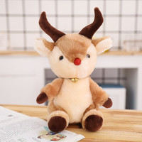 Peluche Elk marron pour enfant, 16 cm, jouet doux, idéal comme cadeau de noël