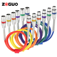 Câble de microphone XLR multicolore 3 broches mâle-femelle gainé PVC 10m, cordon micro équilibré flexible pour audio-vidéo domestique, options 3m-20m
