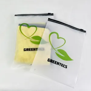 Bolsas de plástico esmerilado biodegradables personalizadas, bolsas con cremallera reutilizables, bolsas con cierre de cremallera