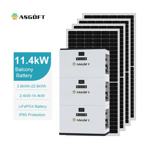 ระบบโซลาร์เซลล์ออฟกริด ASGOFT พร้อมแบตเตอรี่ลิเธียม 72ah 51.2V 3.8kWh ชุดไฮบริด 2.4kW สำหรับบ้าน ระเบียง ดีไซน์แบบต่อพ่วงได้ - Product Image 6