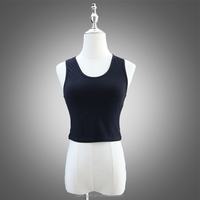 Top Corto para Niñas, Color Sólido, Sin Mangas, Cuello Redondo, para Baile, Actuaciones, Ejercicio, Ballet y Clases de Danza