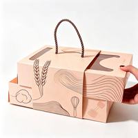 Boîte à pâtisserie pop-up personnalisée de haute qualité avec logo personnalisé, boîte à friandises de qualité alimentaire avec poignée pour le partage, idéale pour Aïd Moubarak