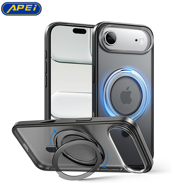 Luxury 360° Rotating Pivot Magnetic Matte Shockproof and Drop-Proof Phone Case for iPhone 17 Air