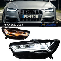 Conjunto de Faros LED Láser de Triple Lente XUNBAI para Audi A6 C7 2012-2016, 12V 60W, DRL, Señal de Giro, CAN Bus, Plug and Play, Repuestos para Auto