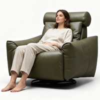 Chaise longue en cuir de luxe de haute qualité, fauteuil moderne pivotant à 360 degrés pour le salon et la chambre à coucher