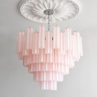 Lustre moderne en verre de Murano pour plafond haut, luminaire suspendu de luxe pour hall d'entrée américain, grand lustre décoratif pour escalier long