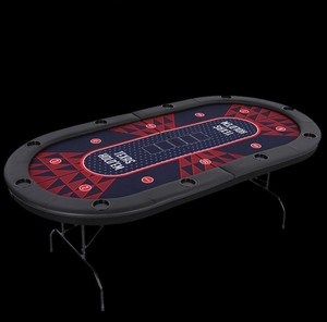 Mantel ovalado plegable de tela de esponja para mesa de Mahjong, Ajedrez, Texas Poker, con soporte de madera y hierro, para fichas de juego. - Product Image 3