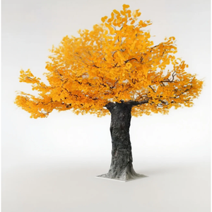 Venta al por mayor árbol de <span class=keywords><strong>Ginkgo</strong></span> artificial hojas de seda dorada tronco realista resistente a los rayos UV para jardín al aire libre - Product Image 1