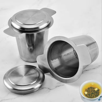 Infuseur à thé en acier inoxydable avec couvercle et doubles poignées, filtre à thé réutilisable à mailles fines pour thé en vrac, compatible avec la plupart des tasses – Offre Spéciale