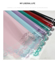 Papier d'emballage pour fleurs, cellophane OPP à bordure dentelle, imperméable, transparent, pour emballage de bouquets