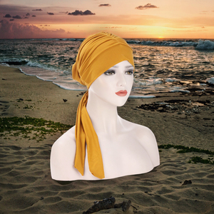 Pañuelo para la Cabeza de Jersey de Algodón de Color Sólido, Estilo Islámico, Turbante para Mujer, para las Cuatro Estaciones - Product Image 3