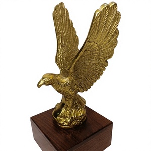 Offre Spéciale moderne en aluminium aigle Statue propagation ailes sculpté or fait à la main artificielle noël maison bureau décoration - Product Image 3