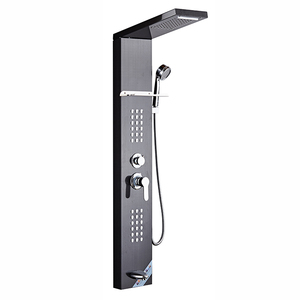 Colonna Doccia a Parete Idealex Nera Contemporanea <span class=keywords><strong>in</strong></span> Acciaio Inox con LED e Rubinetto <span class=keywords><strong>in</strong></span> <span class=keywords><strong>Ottone</strong></span> per <span class=keywords><strong>Bagno</strong></span> <span class=keywords><strong>in</strong></span> Super Offerta - Product Image 6