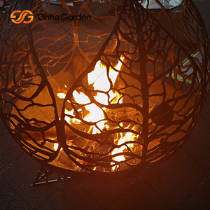Black Trees Pattern Painted Steel Fire Sphere <b>Pits</b> Garden Outdoor Large Round <b>Ball</b> Party Household Fire <b>Pits</b> Sphere - Product Image 4