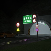 Panneau de signalisation routière en aluminium, alimenté à l'énergie solaire, haute visibilité, symbole triangulaire routier, panneau de signalisation