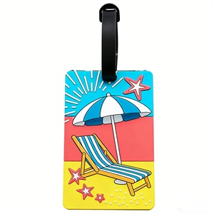 Étiquette de bagage personnalisée en caoutchouc imprimé, étiquette de bagage en PVC, étiquette de bagage de voyage en silicone résistante à l'eau et à l'usure pour les voyages - Product Image 2
