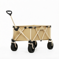 Chariot pliant à roulettes avec table intégrée, poignée réglable, housse de protection, chariot pliable pour camping en extérieur, capacité 120 kg, brouette
