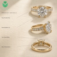 Bague de mariage pour femme Better Star en or massif 14K/18K avec diamant de laboratoire 1-3 carats couleur D VVS1&VS1 certifié IGI taille brillant